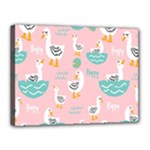 Cute Owl Doodles With Moon Star Seamless Pattern Canvas 16  x 12  (Stretched)