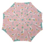 Cute Owl Doodles With Moon Star Seamless Pattern Straight Umbrellas