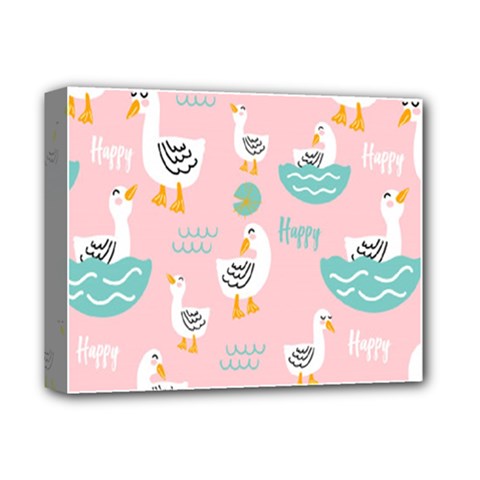 Cute Owl Doodles With Moon Star Seamless Pattern Deluxe Canvas 14  x 11  (Stretched) from ArtsNow.com