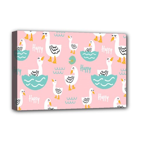 Cute Owl Doodles With Moon Star Seamless Pattern Deluxe Canvas 18  x 12  (Stretched) from ArtsNow.com