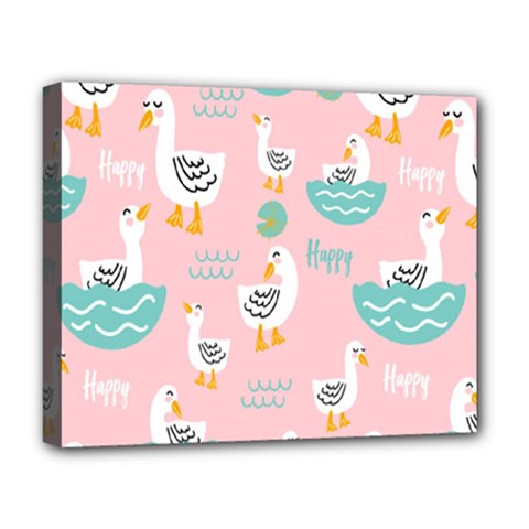 Cute Owl Doodles With Moon Star Seamless Pattern Deluxe Canvas 20  x 16  (Stretched) from ArtsNow.com