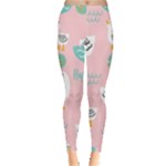 Cute Owl Doodles With Moon Star Seamless Pattern Everyday Leggings 