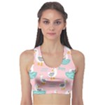 Cute Owl Doodles With Moon Star Seamless Pattern Fitness Sports Bra