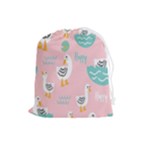 Cute Owl Doodles With Moon Star Seamless Pattern Drawstring Pouch (Large)