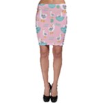 Cute Owl Doodles With Moon Star Seamless Pattern Bodycon Skirt