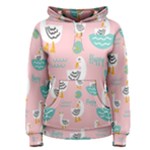 Cute Owl Doodles With Moon Star Seamless Pattern Women s Pullover Hoodie