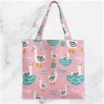 Cute Owl Doodles With Moon Star Seamless Pattern Zipper Grocery Tote Bag