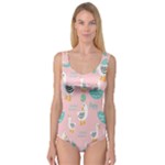 Cute Owl Doodles With Moon Star Seamless Pattern Princess Tank Leotard 