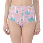 Cute Owl Doodles With Moon Star Seamless Pattern Classic High-Waist Bikini Bottoms