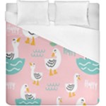 Cute Owl Doodles With Moon Star Seamless Pattern Duvet Cover (King Size)
