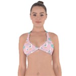 Cute Owl Doodles With Moon Star Seamless Pattern Halter Neck Bikini Top