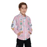 Cute Owl Doodles With Moon Star Seamless Pattern Kids  Windbreaker