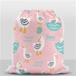 Cute Owl Doodles With Moon Star Seamless Pattern Drawstring Bag (Small)