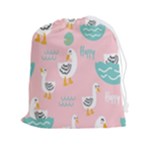 Cute Owl Doodles With Moon Star Seamless Pattern Drawstring Pouch (2XL)