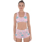 Cute Owl Doodles With Moon Star Seamless Pattern Racerback Boyleg Bikini Set