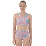 Cute Owl Doodles With Moon Star Seamless Pattern Racer Back Bikini Set