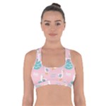 Cute Owl Doodles With Moon Star Seamless Pattern Cross Back Sports Bra