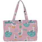 Cute Owl Doodles With Moon Star Seamless Pattern Canvas Work Bag