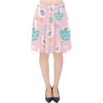 Cute Owl Doodles With Moon Star Seamless Pattern Velvet High Waist Skirt