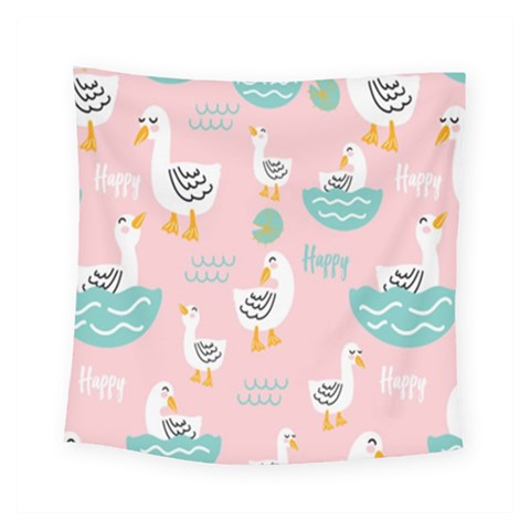 Cute Owl Doodles With Moon Star Seamless Pattern Square Tapestry (Small) from ArtsNow.com