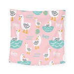 Cute Owl Doodles With Moon Star Seamless Pattern Square Tapestry (Small)