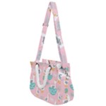 Cute Owl Doodles With Moon Star Seamless Pattern Rope Handles Shoulder Strap Bag