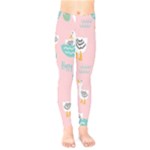 Cute Owl Doodles With Moon Star Seamless Pattern Kids  Leggings