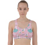 Cute Owl Doodles With Moon Star Seamless Pattern Back Weave Sports Bra