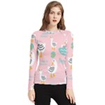 Cute Owl Doodles With Moon Star Seamless Pattern Women s Long Sleeve Rash Guard