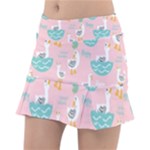 Cute Owl Doodles With Moon Star Seamless Pattern Classic Tennis Skirt