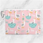 Cute Owl Doodles With Moon Star Seamless Pattern Canvas Cosmetic Bag (XL)
