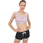 Cute Owl Doodles With Moon Star Seamless Pattern V-Back Sports Bra