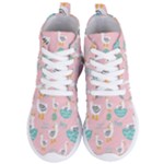 Cute Owl Doodles With Moon Star Seamless Pattern Women s Lightweight High Top Sneakers