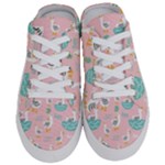 Cute Owl Doodles With Moon Star Seamless Pattern Half Slippers