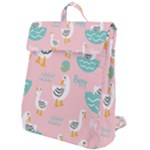Cute Owl Doodles With Moon Star Seamless Pattern Flap Top Backpack