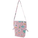 Cute Owl Doodles With Moon Star Seamless Pattern Folding Shoulder Bag