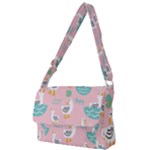 Cute Owl Doodles With Moon Star Seamless Pattern Full Print Messenger Bag (S)