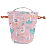 Cute Owl Doodles With Moon Star Seamless Pattern Drawstring Bucket Bag