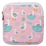 Cute Owl Doodles With Moon Star Seamless Pattern Mini Square Pouch
