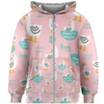Cute Owl Doodles With Moon Star Seamless Pattern Kids  Zipper Hoodie Without Drawstring