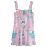 Cute Owl Doodles With Moon Star Seamless Pattern Kids  Layered Skirt Swimsuit