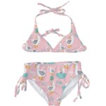 Cute Owl Doodles With Moon Star Seamless Pattern Kids  Classic Bikini Set