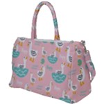 Cute Owl Doodles With Moon Star Seamless Pattern Duffel Travel Bag