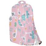 Cute Owl Doodles With Moon Star Seamless Pattern Double Compartment Backpack