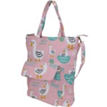 Cute Owl Doodles With Moon Star Seamless Pattern Shoulder Tote Bag