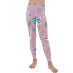 Cute Owl Doodles With Moon Star Seamless Pattern Kids  Lightweight Velour Leggings