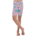 Cute Owl Doodles With Moon Star Seamless Pattern Kids  Lightweight Velour Cropped Yoga Leggings