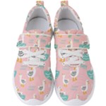 Cute Owl Doodles With Moon Star Seamless Pattern Men s Velcro Strap Shoes