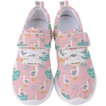 Cute Owl Doodles With Moon Star Seamless Pattern Women s Velcro Strap Shoes