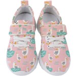 Cute Owl Doodles With Moon Star Seamless Pattern Kids  Velcro Strap Shoes